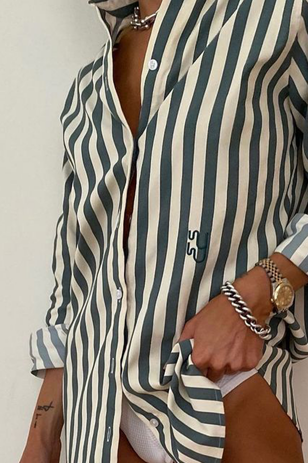 BUOY Green Stripe Shirt