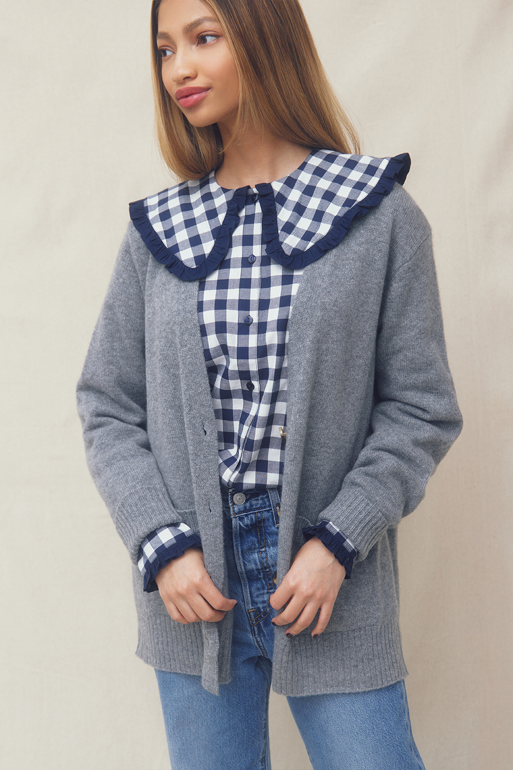 Poppy Check Blouse- FINAL SALE