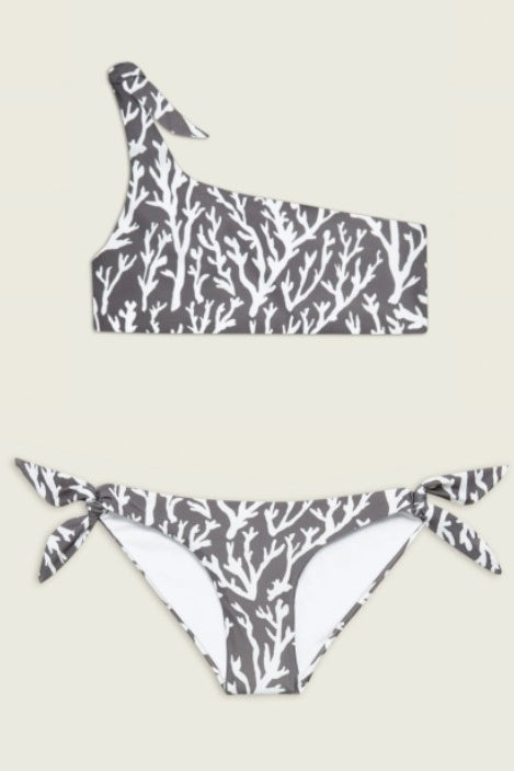 Kiera Girls Bikini Set - Grey Coral | FINAL SALE