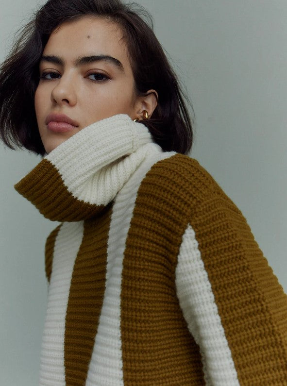 MAST Striped Jumper | Warm Bronze