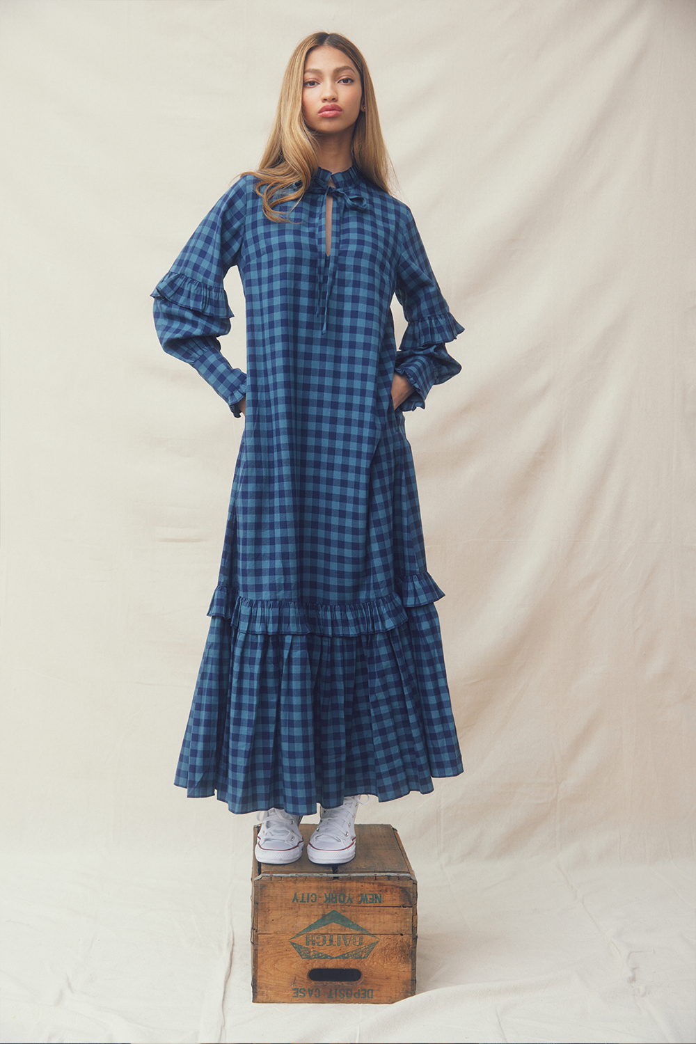 Sophia Check Maxi Dress - FINAL SALE