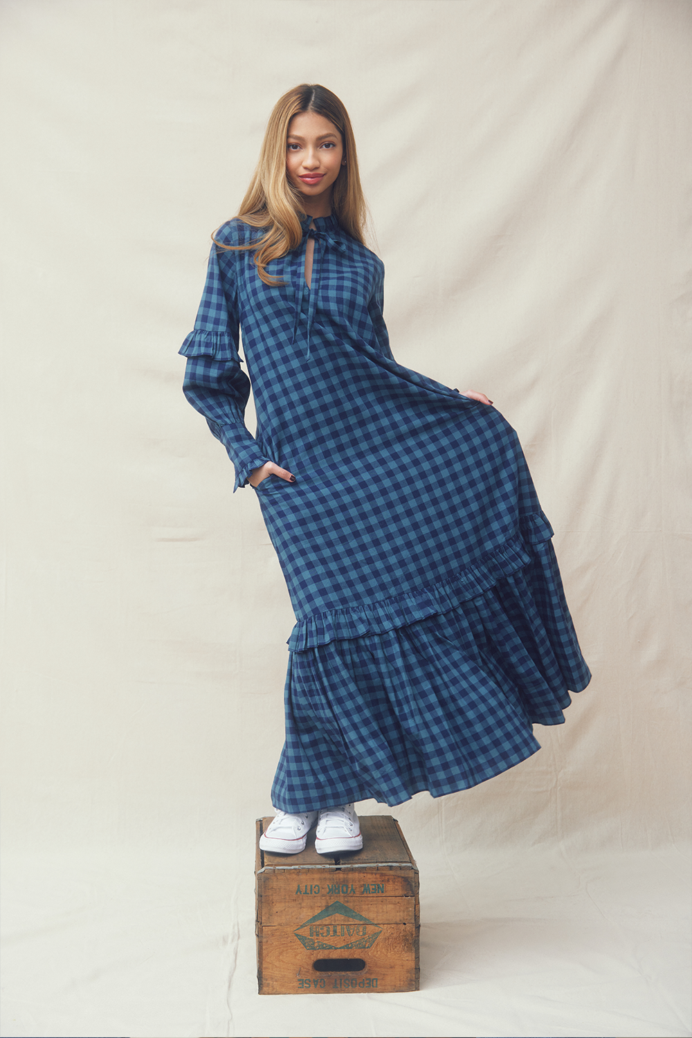 Sophia Check Maxi Dress - FINAL SALE