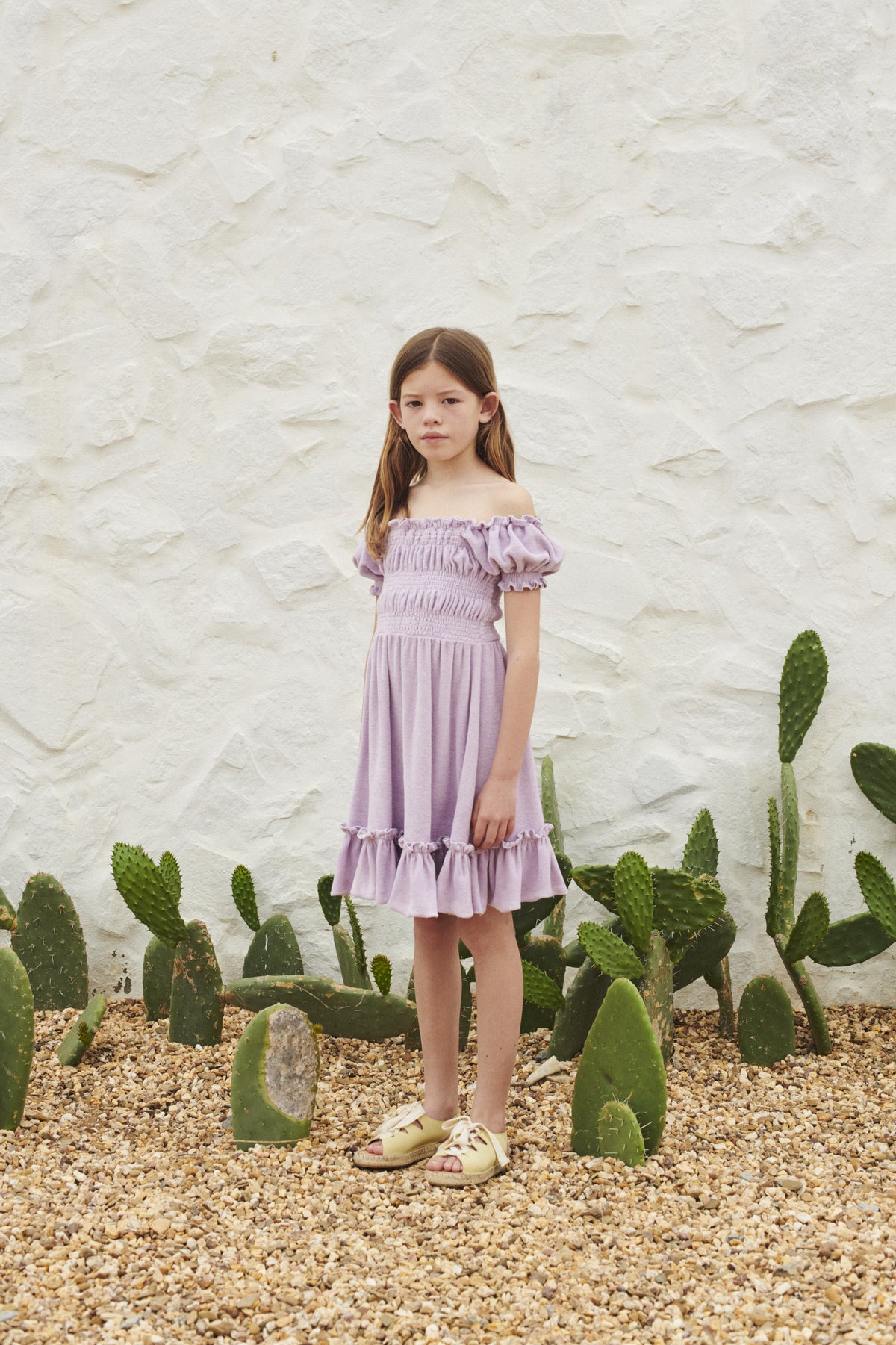 Girls Smocked Terry Dress - FINAL SALE