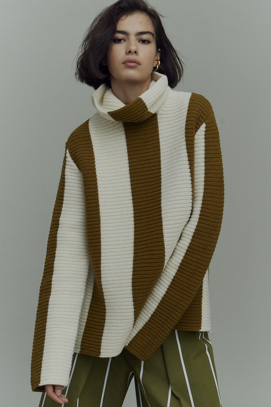 MAST Striped Jumper | Warm Bronze