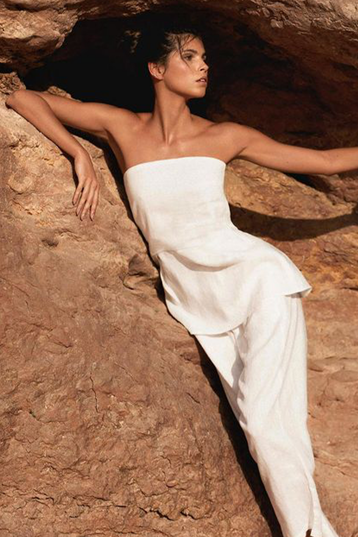 Yves Uro Peplum Linen Top