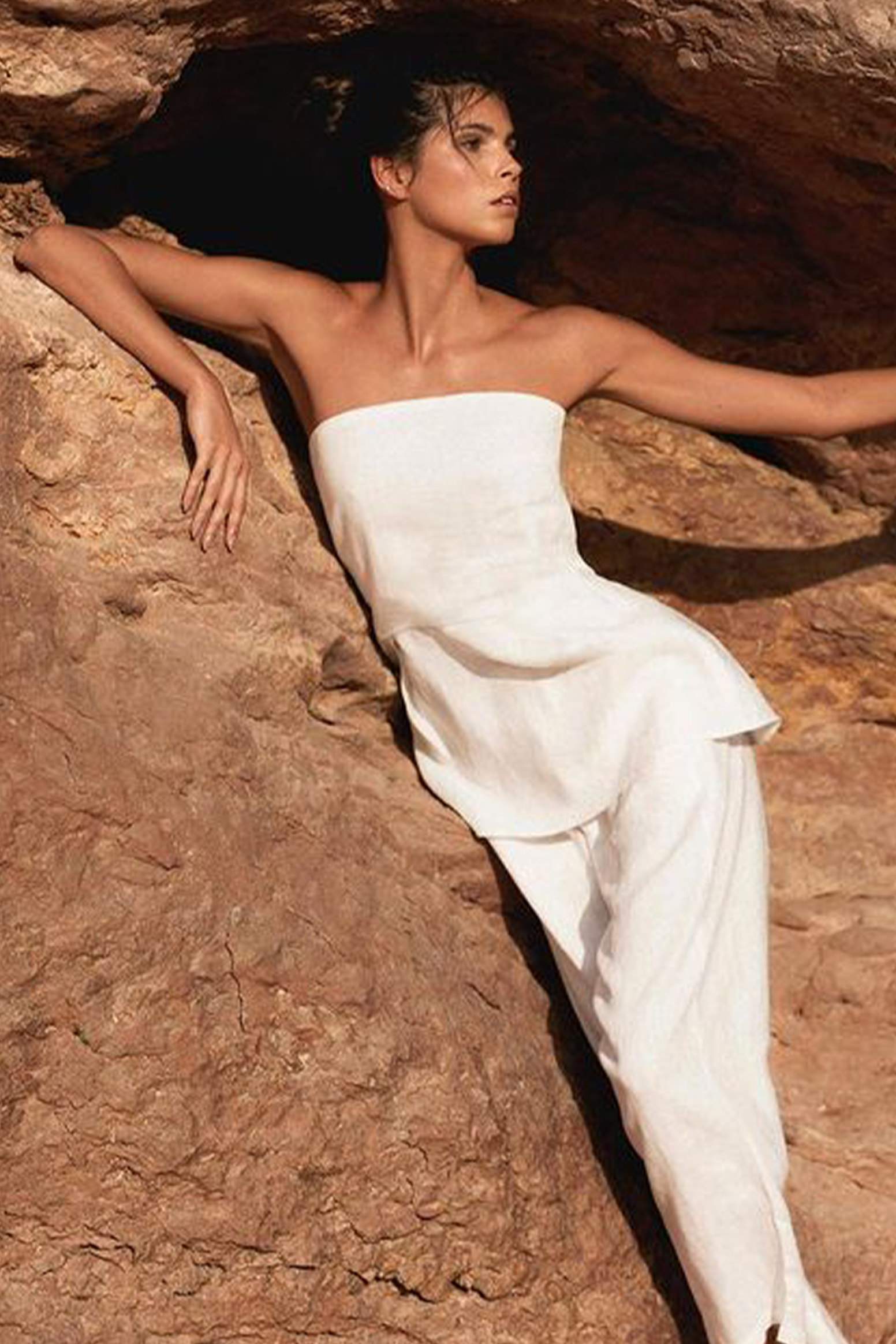 Yves Uro Peplum Linen Top