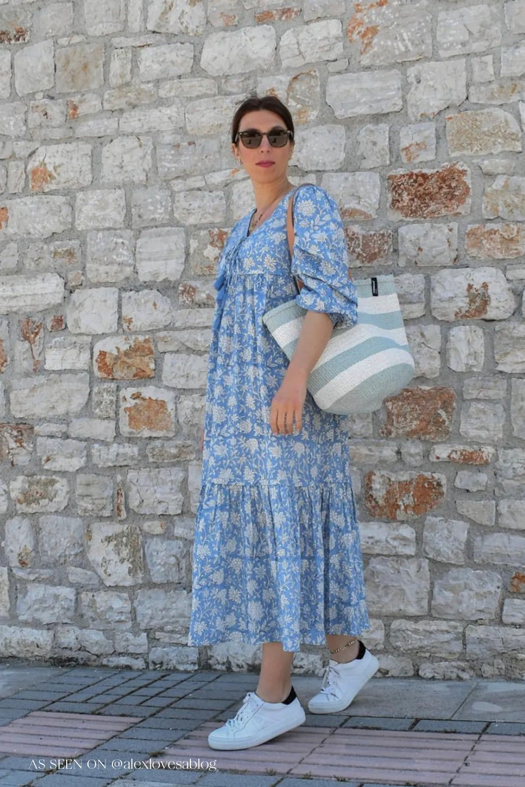 Evie Blue Dahlia Dress - FINAL SALE - Tyde-London Evie Blue Dahlia Dress - FINAL SALE - Tyde-London