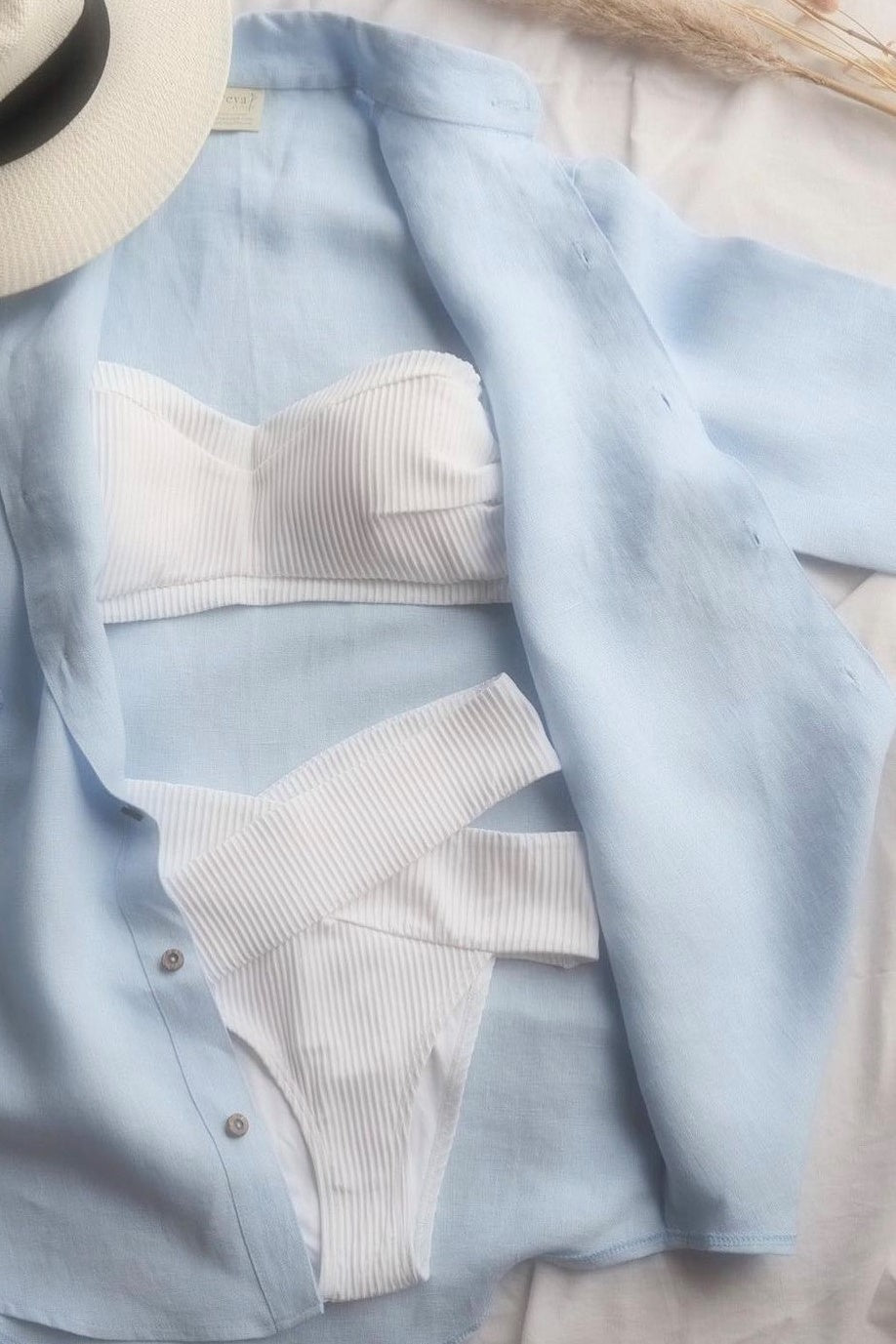 Marcia Frilled Shirt Blue - FINAL SALE