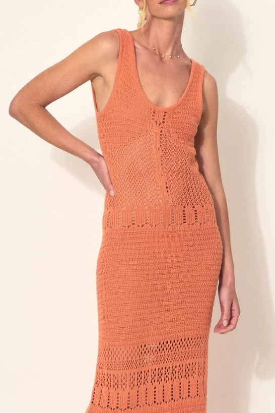 Riza Crochet Maxi Dress, Apricot